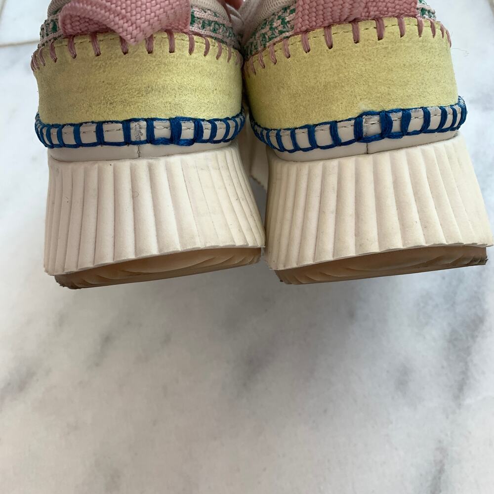 Anthropologie Dolce Vita Dolen Rainbow Knit Sneaker Tennis Shoe Funfetti 7.5 - Picture 9 of 11